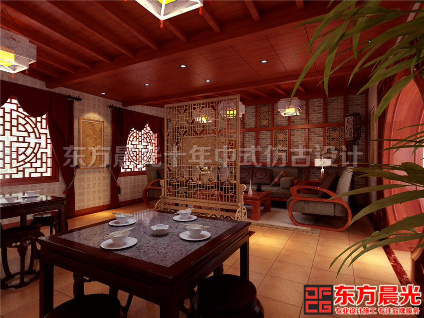 中式茶樓裝修，茶館裝修