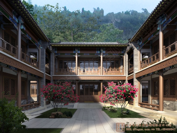 二進中式別墅園林景觀