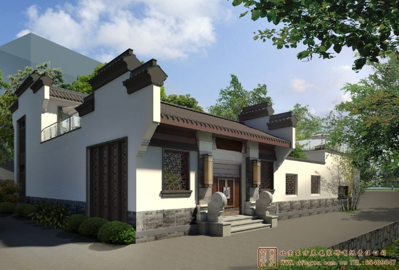 中式農村四合院別墅