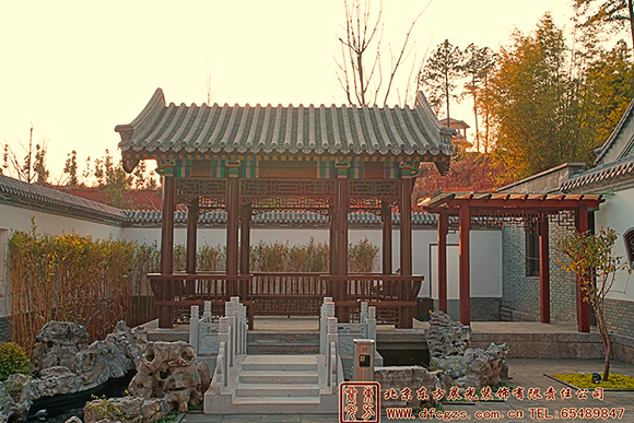 兩進中式別墅園林景觀設計