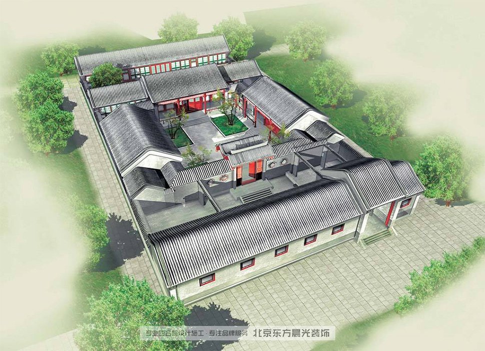 農村三進中式會所效果圖