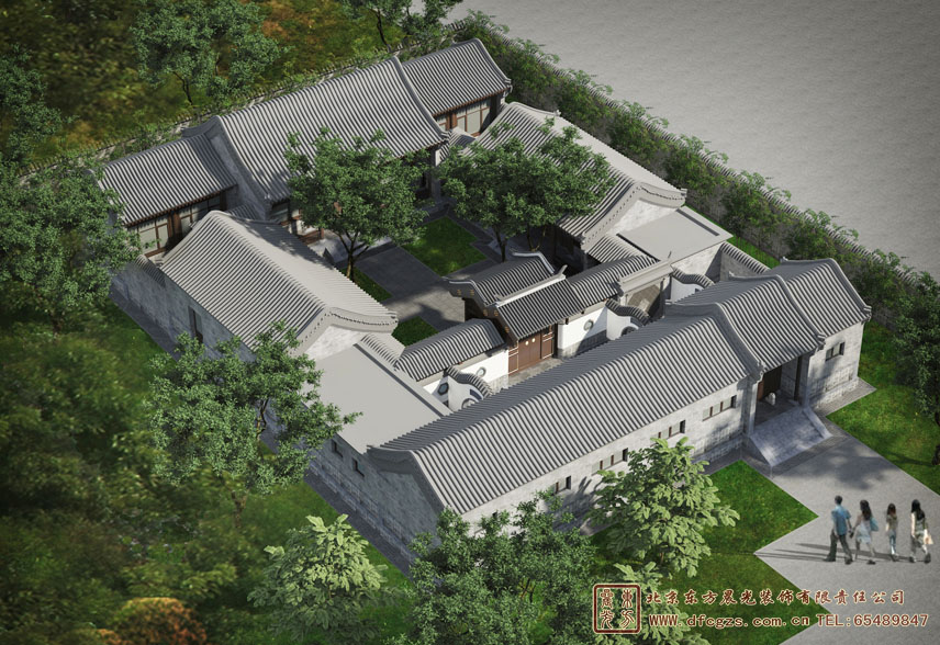 農村二進中式建筑效果圖